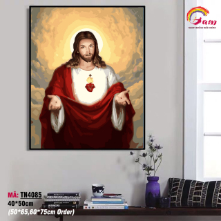 Tranh tô màu theo số sơn dầu số hoá công giáo Chúa Jesus TN4085 thumbnail
