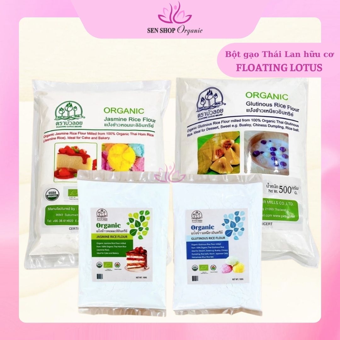 Bột Gạo Tẻ / Bột gạo nếp hữu cơ Thái Lan FLOATING LOTUS - Organic Rice Flour