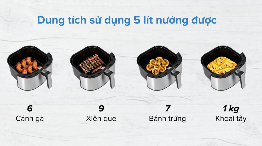 Nồi chiên không dầu Hafele AF-T5A 5L (535.43.712)