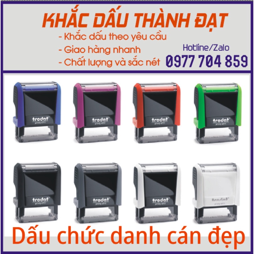 Khắc dấu chức danh  cán dấu đẹp, nhiều mầu ( Trodat 4912 P4)