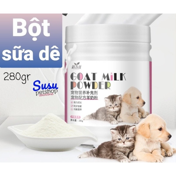 ♈✲  Sữa cho chó mèo GOAT MILK POWDER 280G - Bột sữa dê bổ sung canxi vitamin đạm béo và khoáng