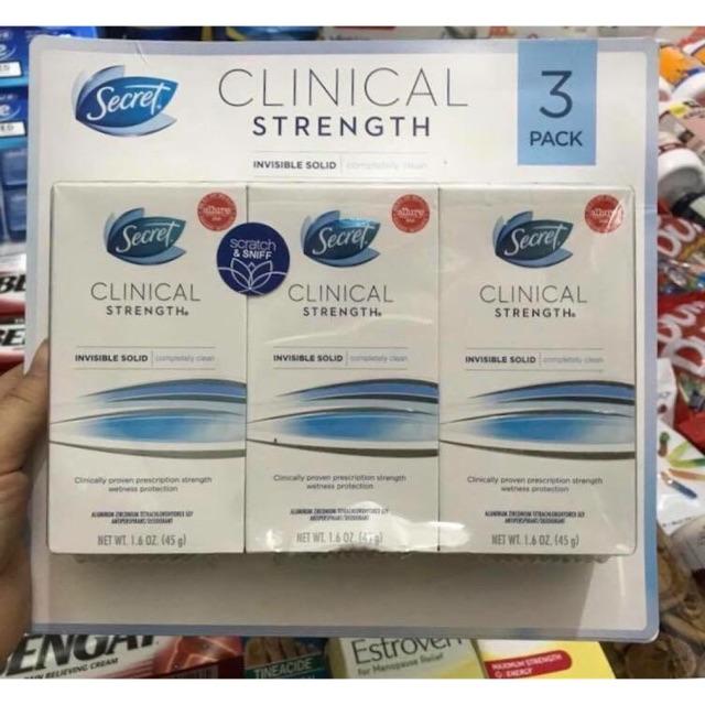 Lăn khử mùi Secret Clinical Strength Invisible Solid 45g - MỸ