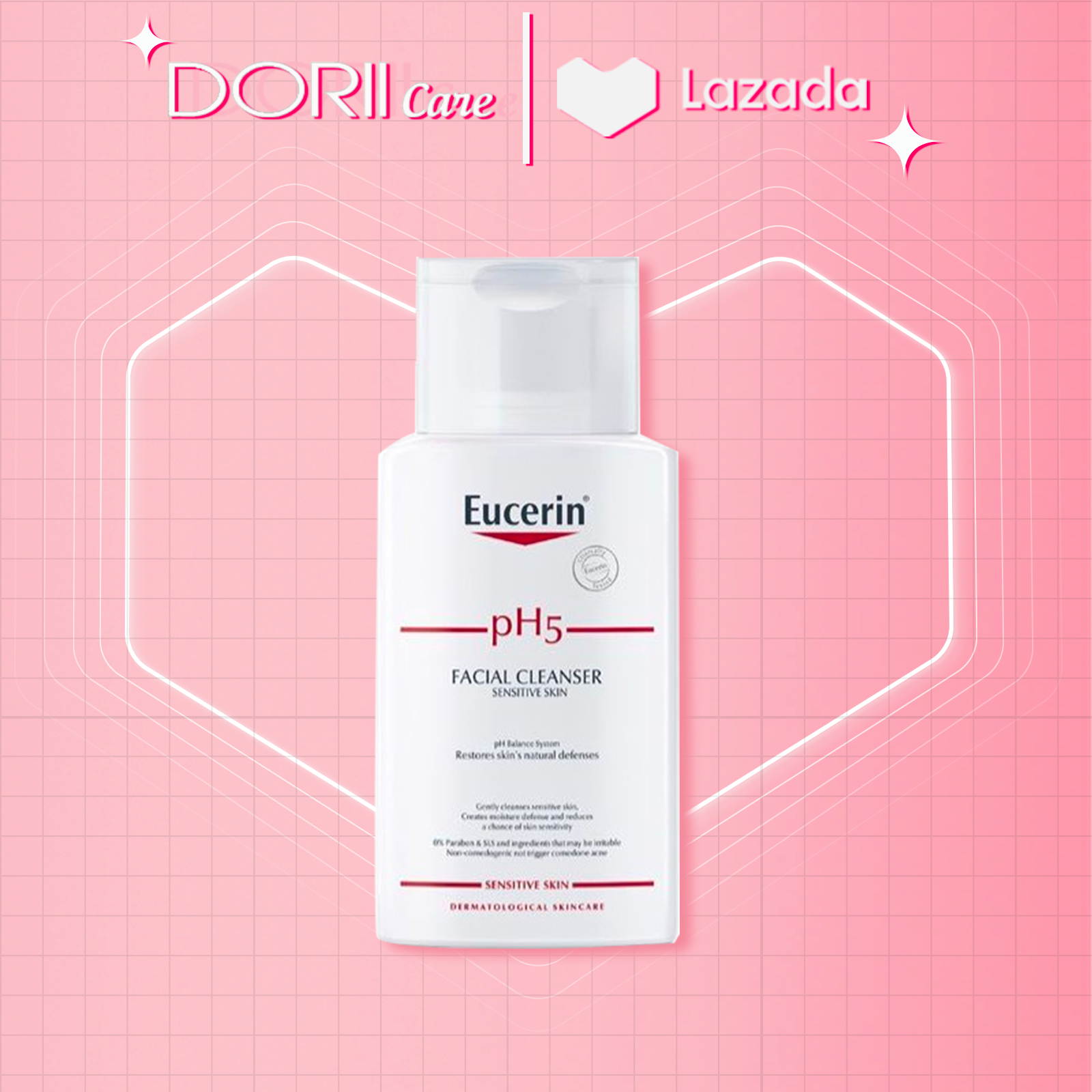 Eucerin sữa rửa mặt dịu nhẹ ph5 facial cleanser 100ml