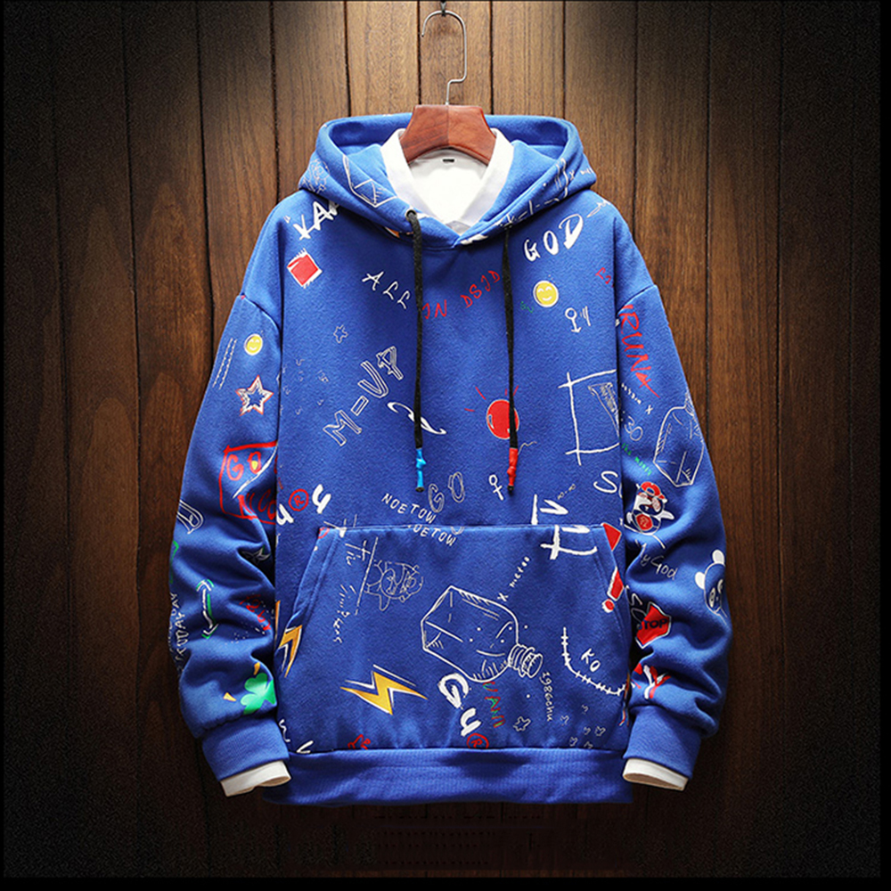 Áo Hoodies Nỉ Nam In Họa Tiết Nhiều Hình Có Mũ Trùm Đầu Phong Cách Đường Phố Hàn Quốc Thời Trang FORHIMCS2 AO TOP NAM 90000173