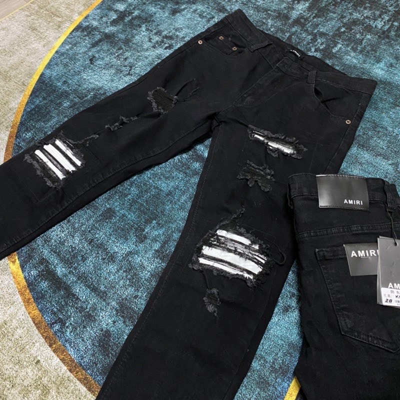 Quần bò jean nam dài đen rách vá gối kiểu hot,form skinny co giãn nhẹ chất co giãn tốt chuẩn shop