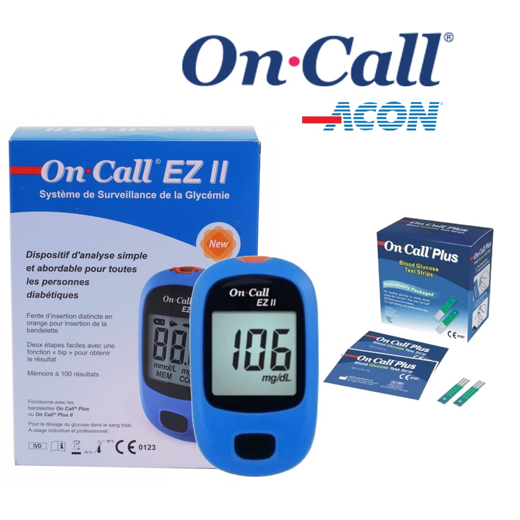ACON on call EZ II blood glucose meter (lifetime warranty) (25 test strips)