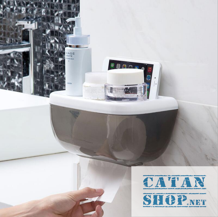 [HCM]Hộp đựng khăn giấy vệ sinh bằng nhựa ngăn bắn nước hộp giấy vệ sinh dán tường siêu chắc chắn tiện lợi GD284-HGVSDGian