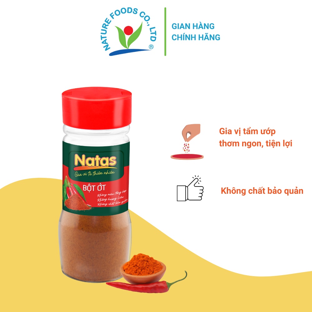 BỘT ỚT NATAS gia vị tiện dụng (hũ 45g)
