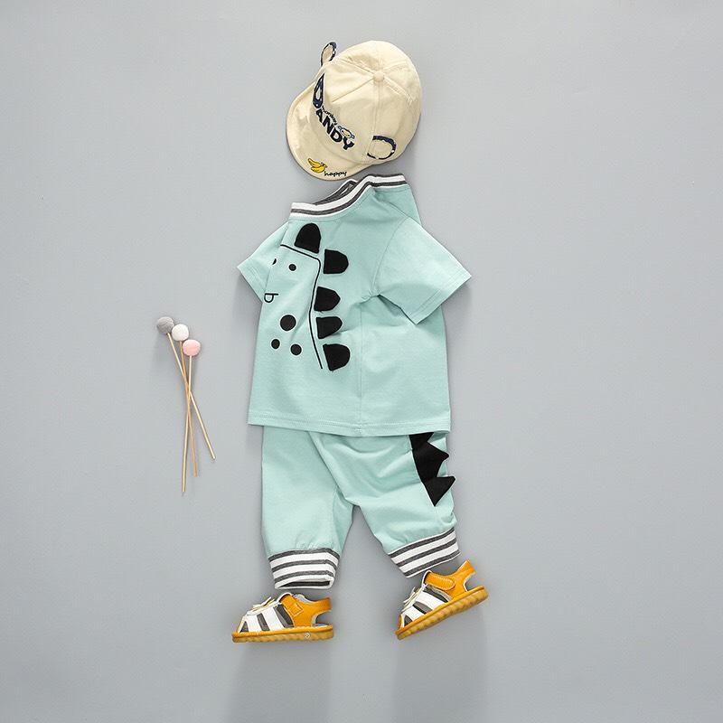 [HCM]ĐỒ BÉ TRAI THUN COTTON HÌNH KHỦNG LONG SIÊU ĐÁNG YÊU