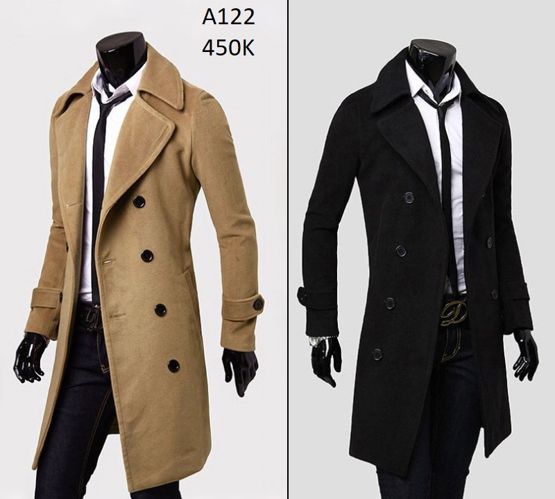 Áo dạ dáng dài nam - Áo khoác dạ dáng dài nam