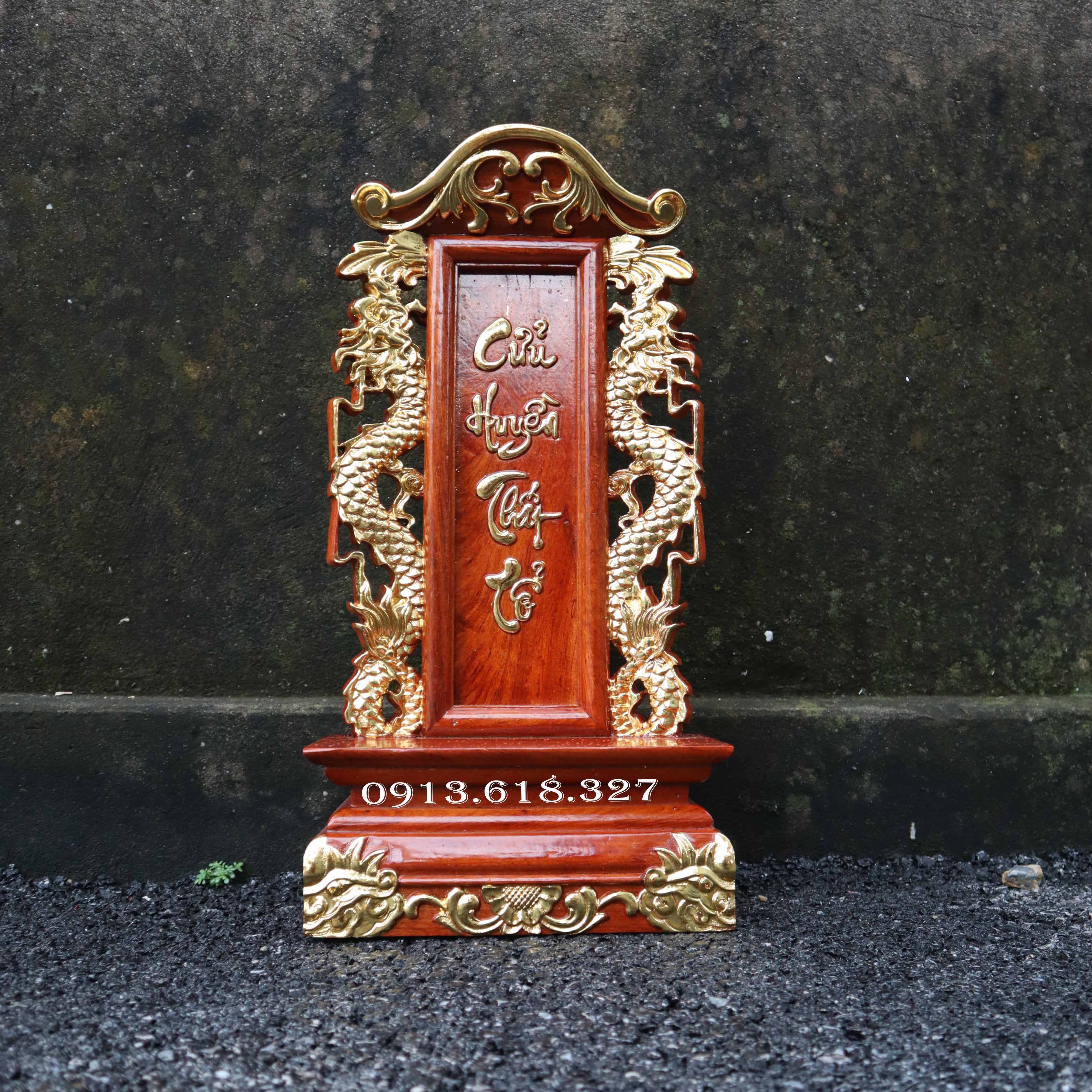 Bài vị thờ song long cửu huyền thất tổ cao 48cm