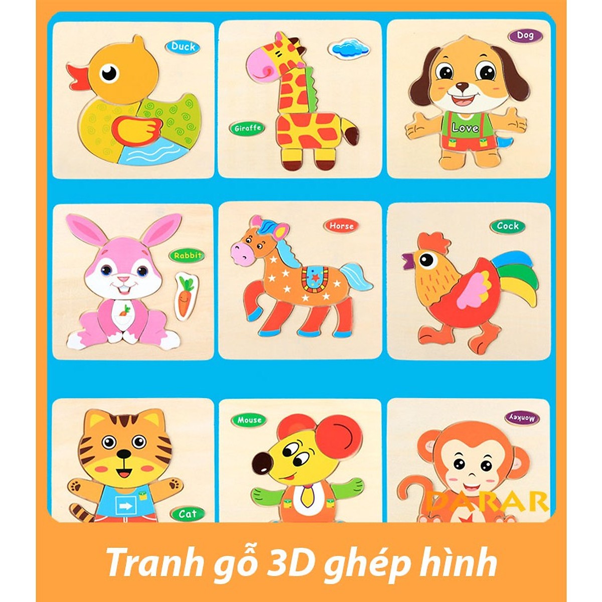 [HCM]Combo 10 tranh ghép hình nổi cho bé