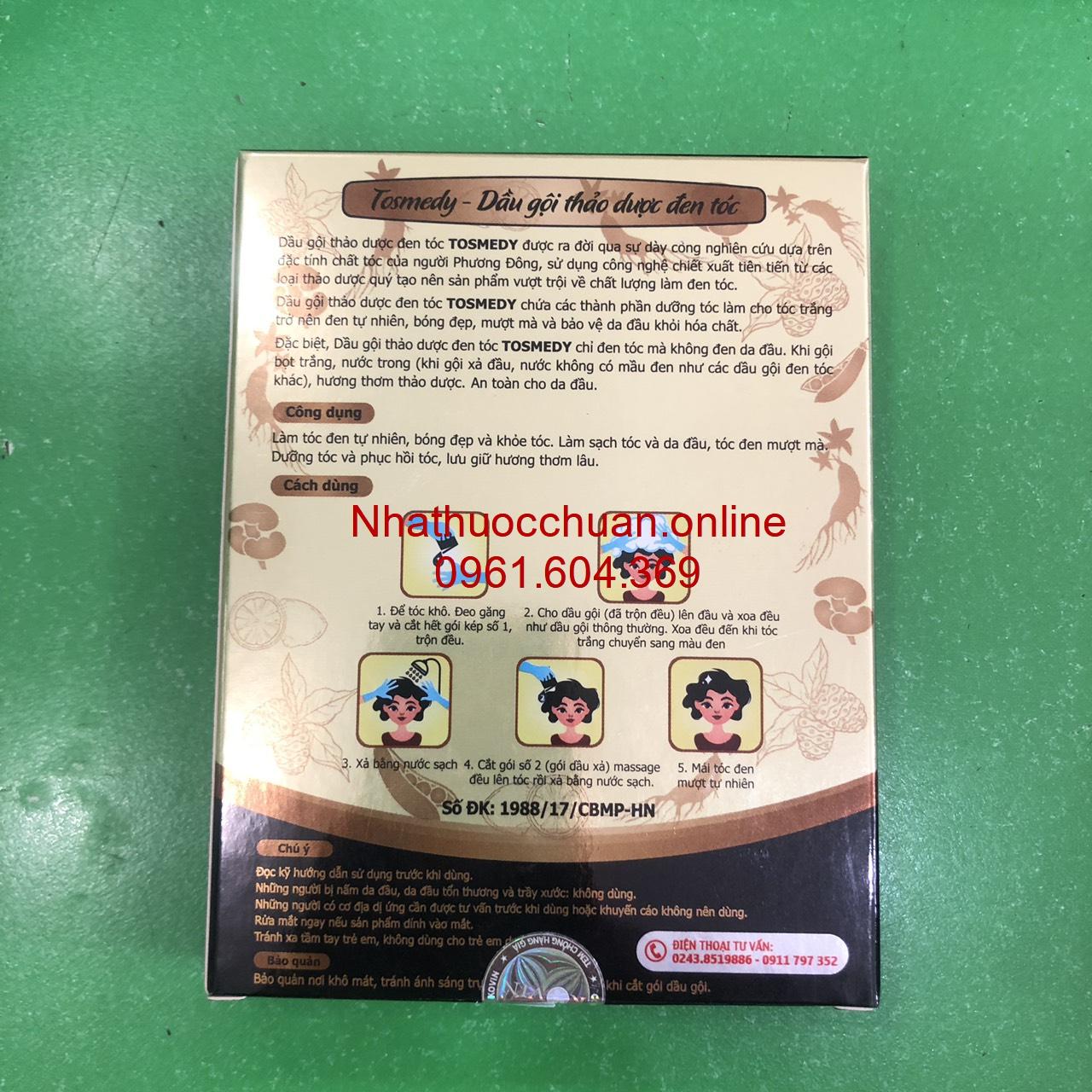 Nhuộm thảo dược Tosmedy ( Đen tóc không đen da đầu)