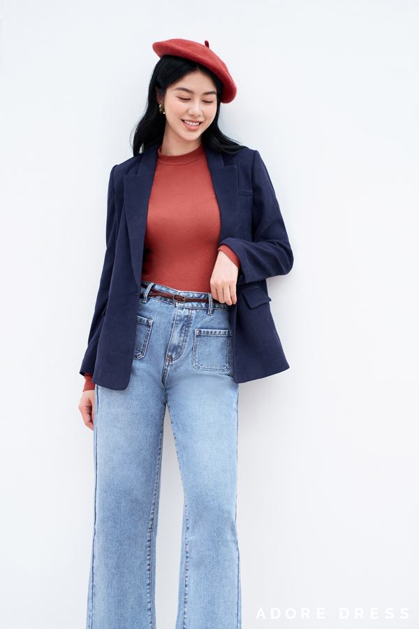 Blazer casual style da lộn 312BL1036 ADOREDRESS