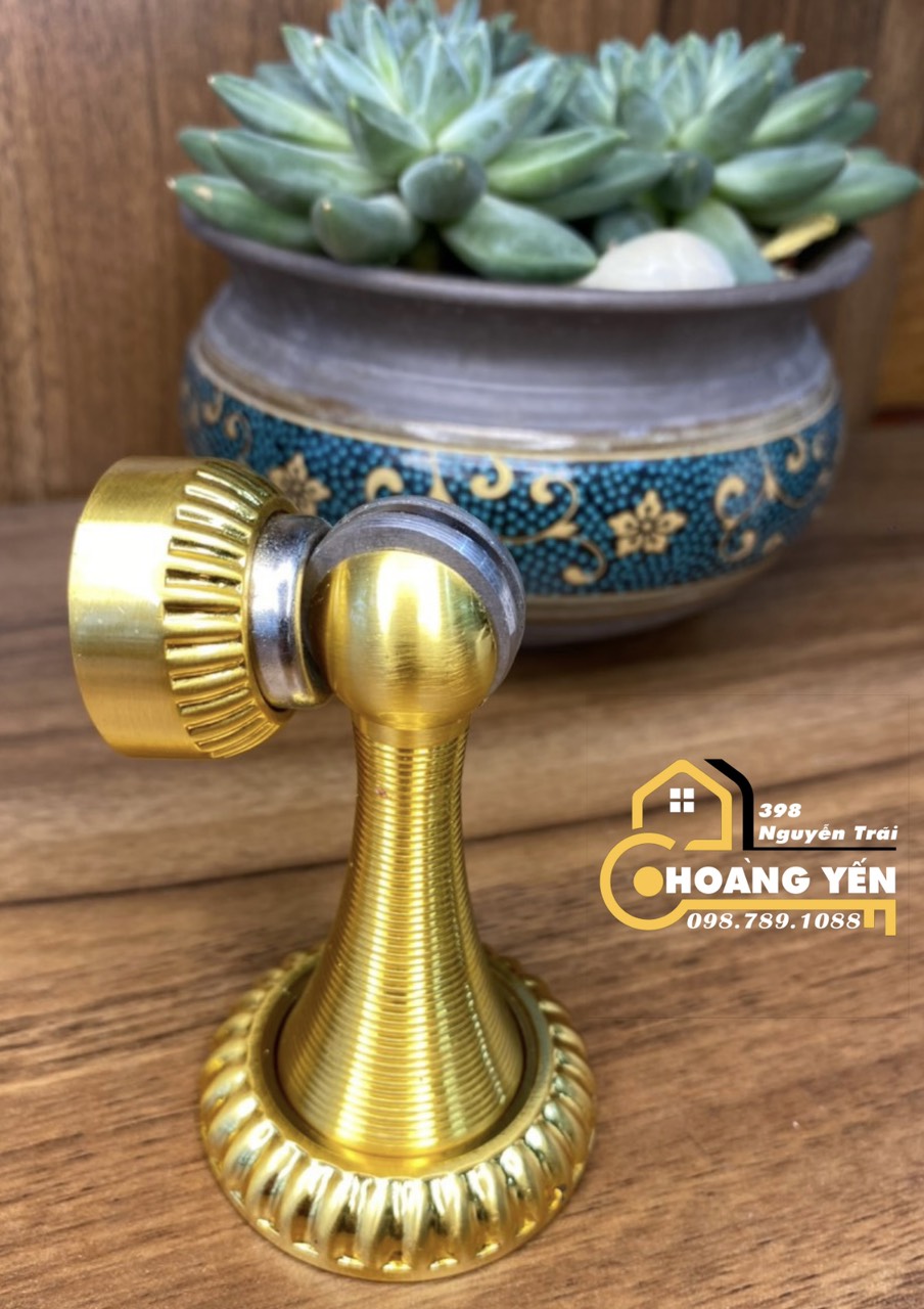 Hít cửa nam châm, chặn cửa bằng đồng chống gió va đập - Hoa tròn