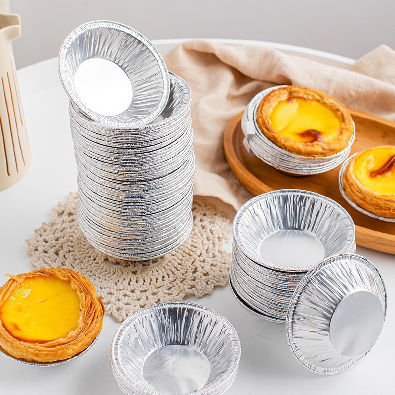 [Freeship + Quà Tặng 10k ]Chén giấy bạc khuôn làm tart trứng set 100 cái