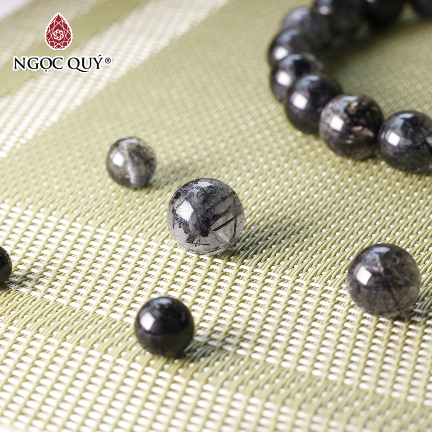 [HCM]Hạt lẻ đá thạch anh tóc đen mệnh thủy mộc - Ngọc Quý Gemstones