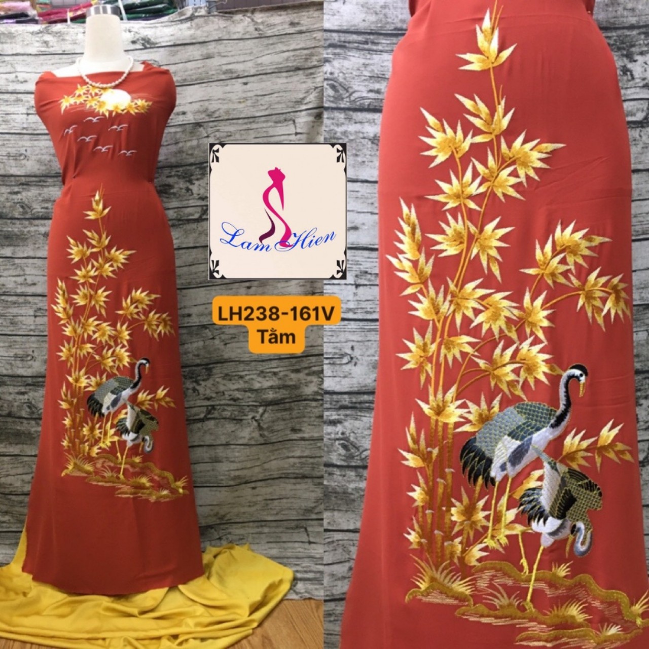 Vải áo dài thêu cao cấp modell LH238