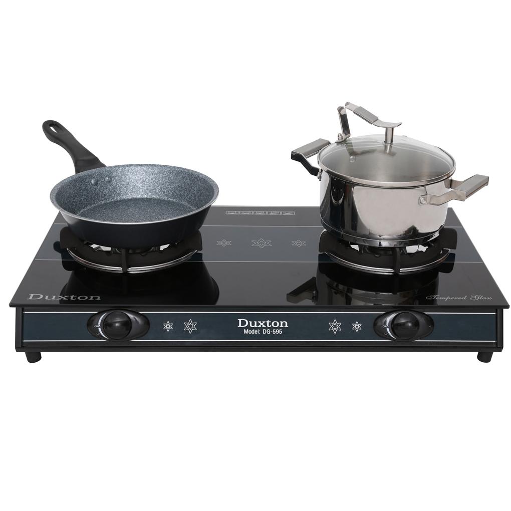 Bếp gas đôi mặt kính kiềng gang Duxton DG-595