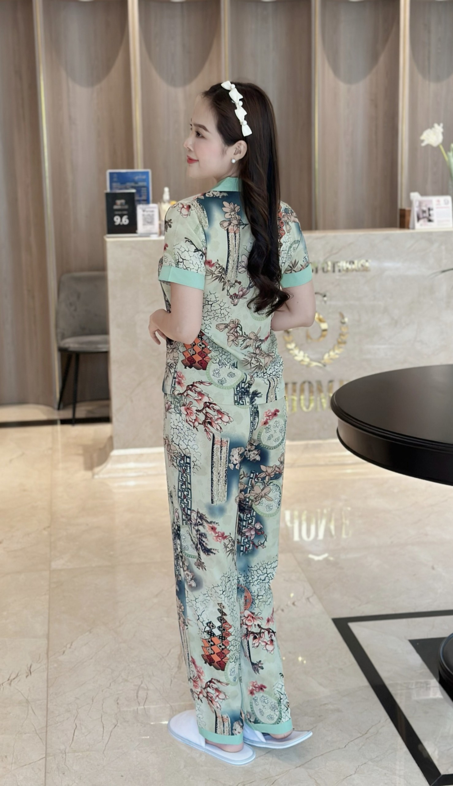 Set bộ họa tiết pijama có túi - MS0289