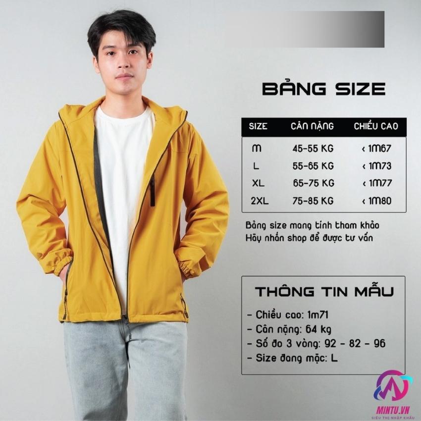 Áo khoác gió nam nữ, áo khoác dù nam 2 lớp vải tráng bạc, chống nước, chống gió, chống bụi