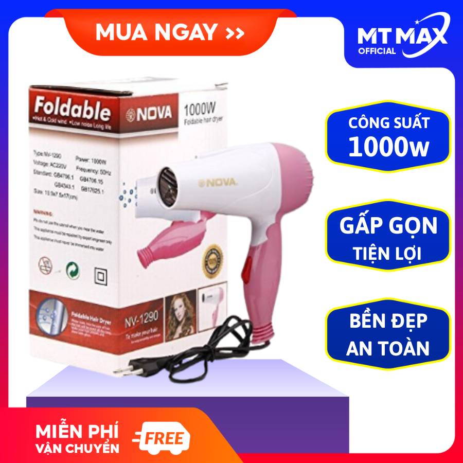 Máy sấy tóc 2 chiều nóng lạnh công suất lớn 3500W, Máy sấy tóc mini tặng kèm đầu tạo kiểu, Máy sấy tóc du lịch, Máy sấy tóc gấp gọn, Máy sấy tóc hình thú