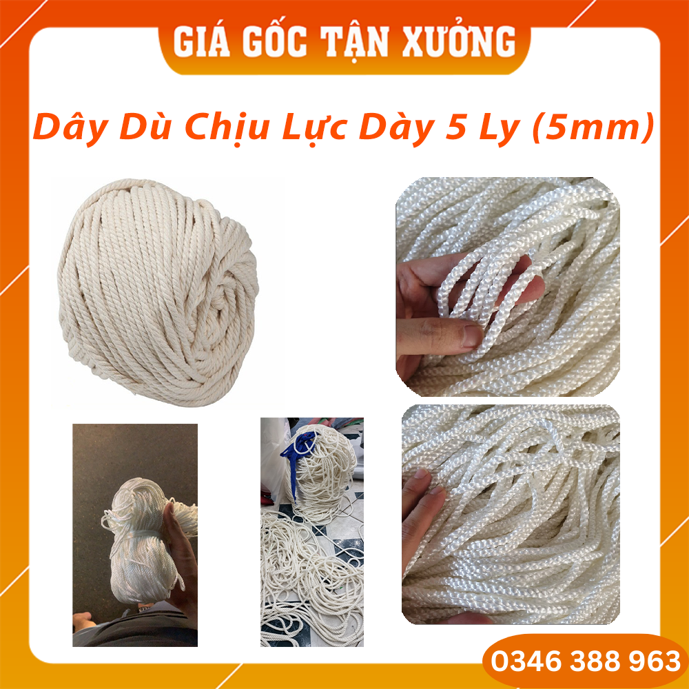 [Loại Cao Cấp] Dây Dù Chịu Lực Loại 5mm (5 ly), Dây Dù Đan Lưới