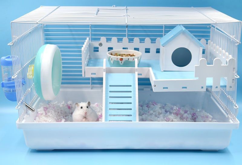tầng gỗ màu hàng rào 2 size dành cho hamster  - T3 PETS SHOP
