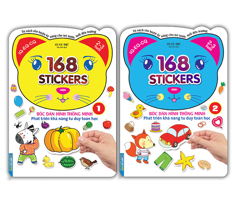 Sách-Combo2c- Bóc dán hình thông minh-168 sticker quyển 1 và quyển 2