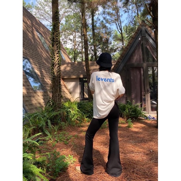 LEVENTS POPULAR LOGO TEE CREAM/ BLUE (BEST SELLER CỦA BST POPULAR)