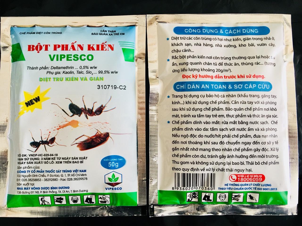 Phấn bột diệt kiến, gián Vipesco