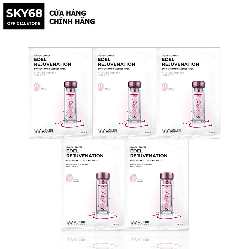 Combo 5 mặt nạ trẻ hóa da wonjin effect edel rejuvenation concentrated essence mask 30gx5 - edel rejuvenation
