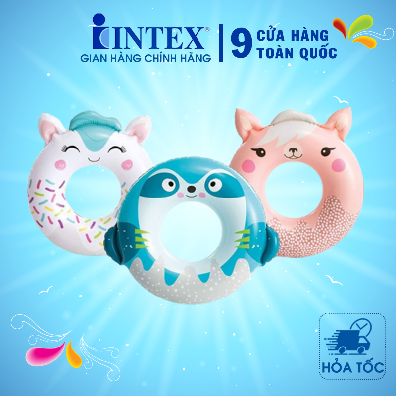 Phao bơi tròn hình thú đáng yêu cho bé INTEX 59266- phao bơi hình thú
