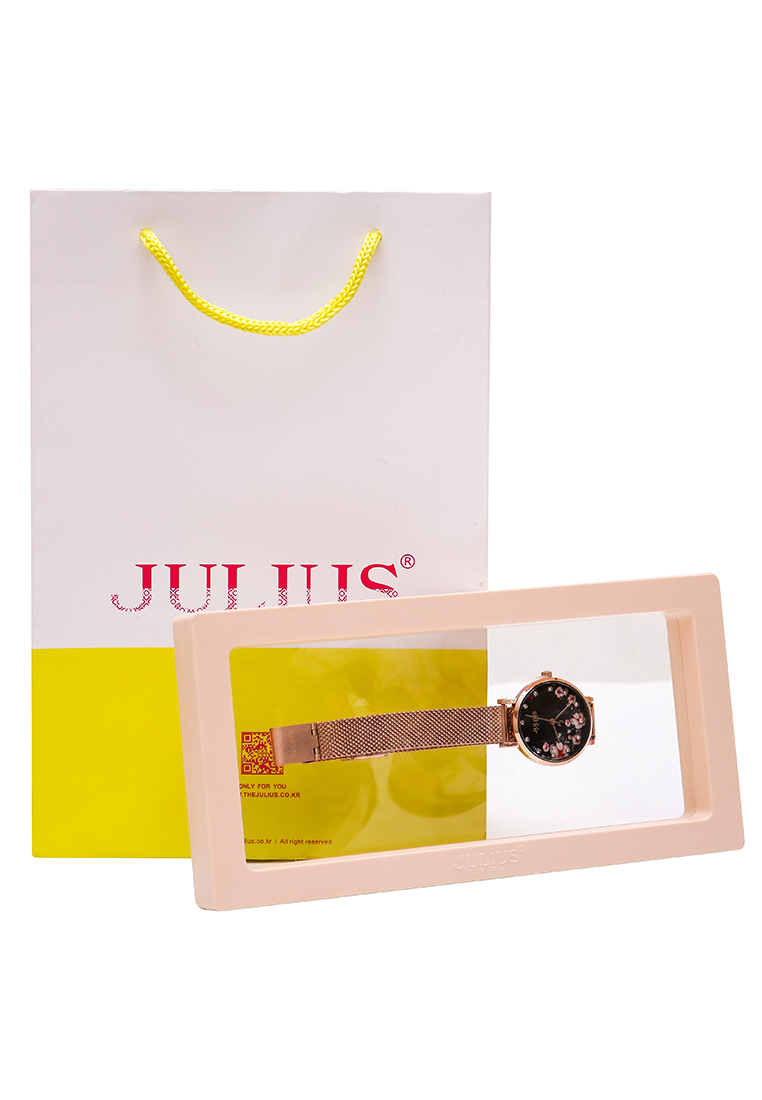 Đồng Hồ Nữ JA-1164LG Julius Hàn Quốc ( mặt in hoa )
