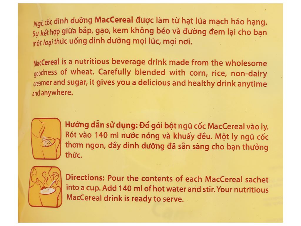 Ngũ cốc dinh dưỡng MacCereal 560g (20 Gói) - Hàng tách khuyến mãi có dính keo