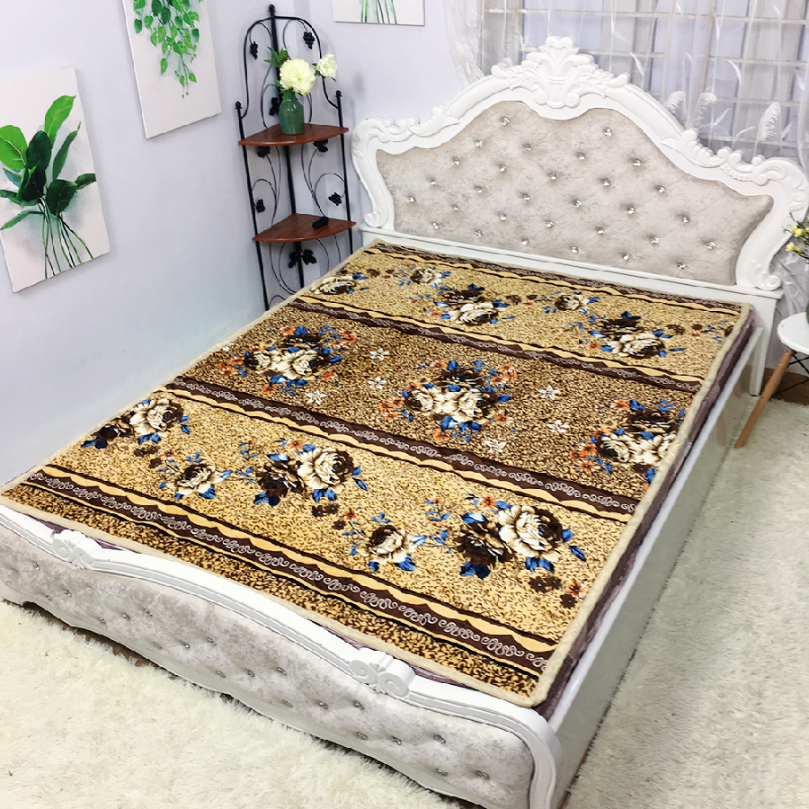 Thảm Nỉ Cừu Trải Giường/Trải Sàn HOA VÀNG sang chảnh,sang trọng