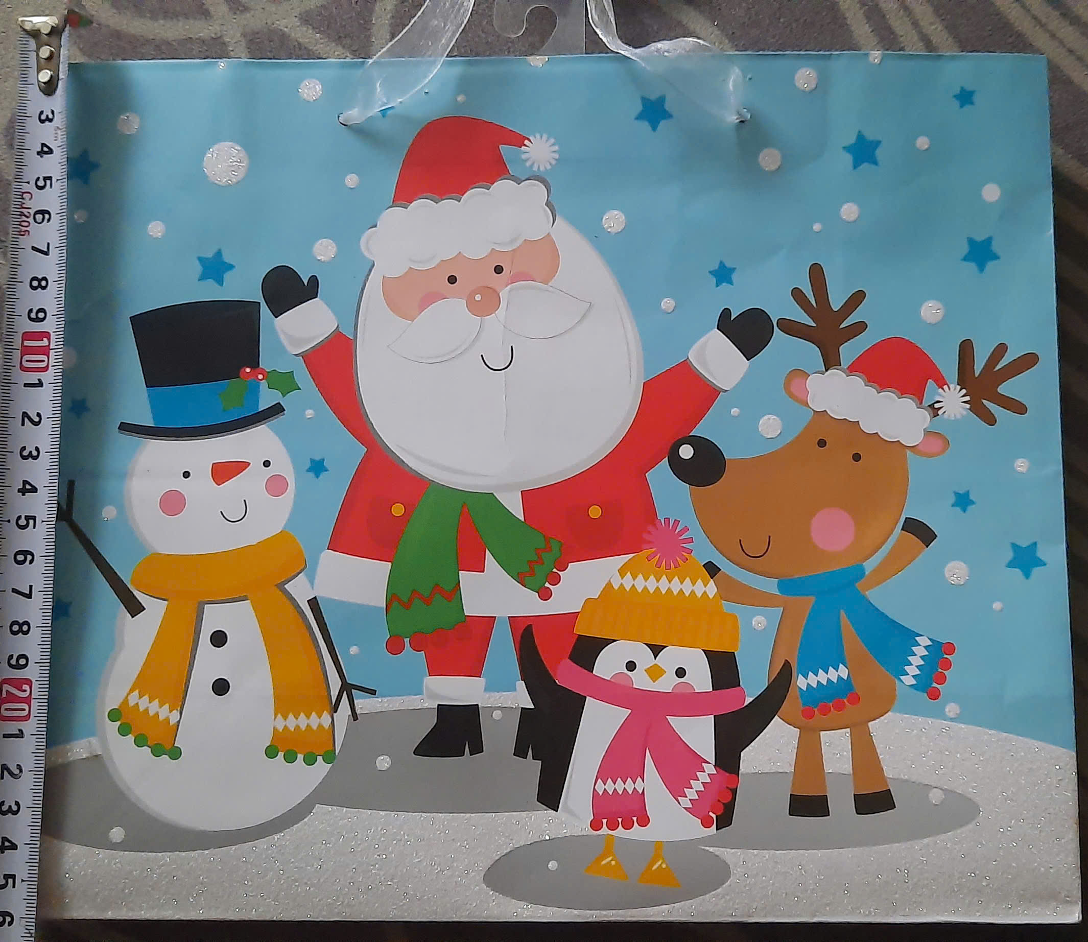 Túi giấy họa tiết Noel, túi đựng quà tặng Giáng Sinh, túi quà tặng nhiều màu sắc 30x25x10cm