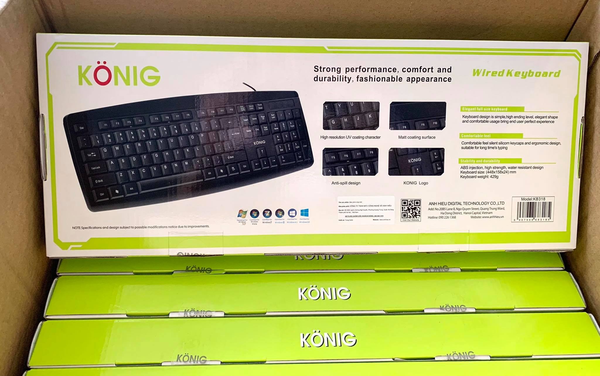 Bàn phím Có dây KONIG KB318 màu đen