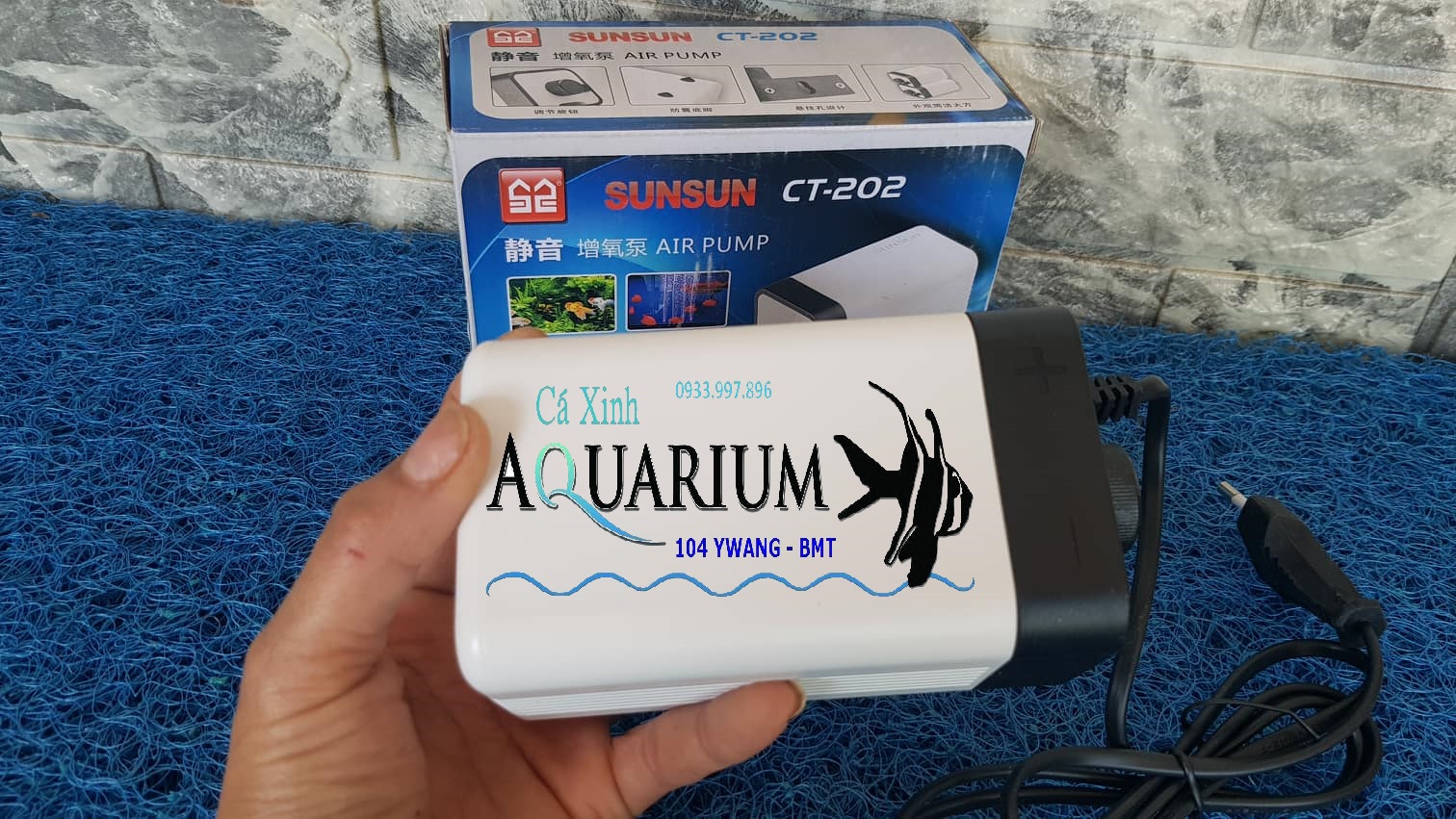 Máy sục oxy cho bể cá SUNSUN CT - 202 siêu êm