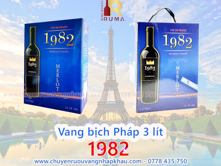 Vang đỏ Pháp 1982 Merlot 3 lít - Nước nho