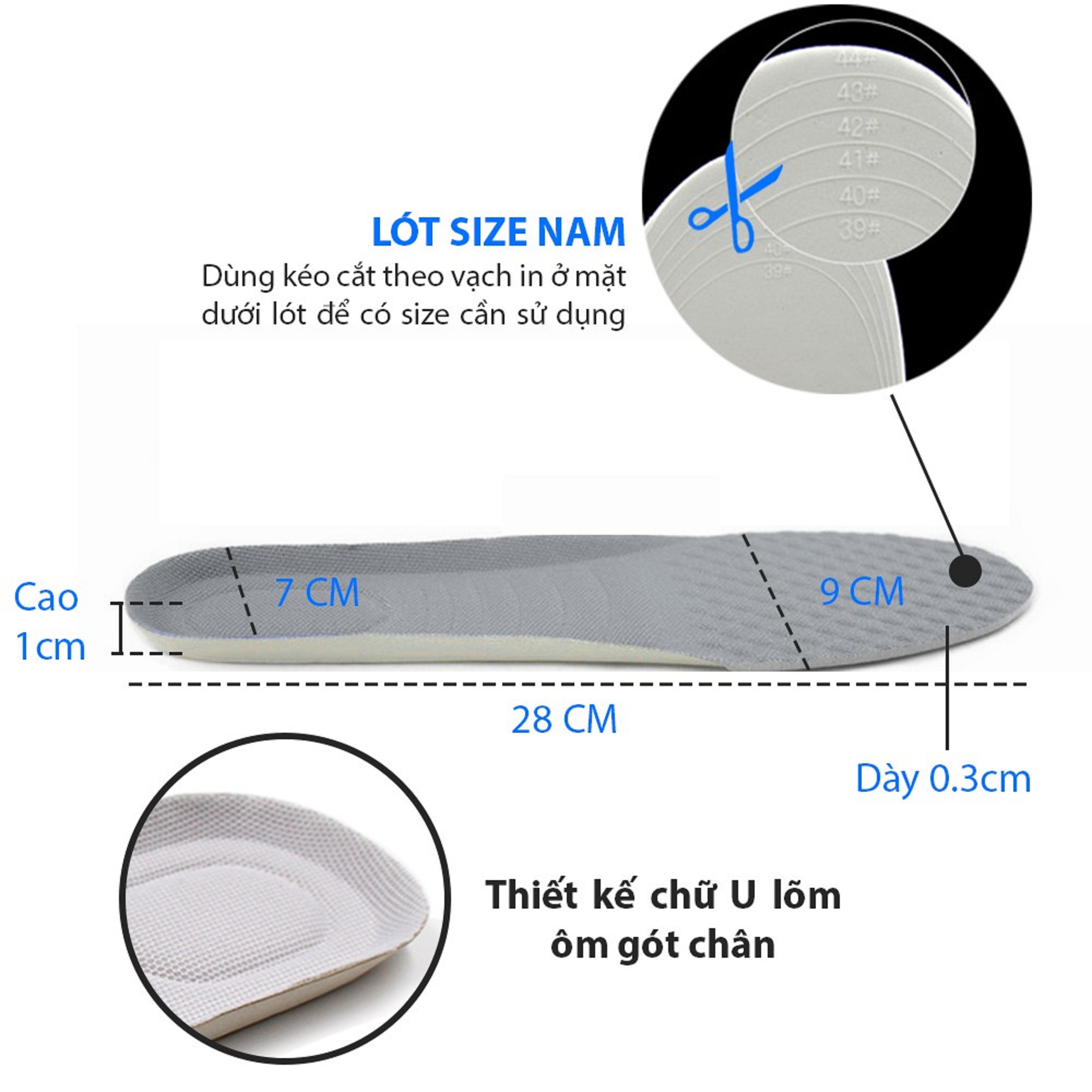 [HCM]Combo 3 cặp lót giày nữ cực êm chân (size nữ 35 đến 39 hoặc size nam 39 đến 43) - PK06