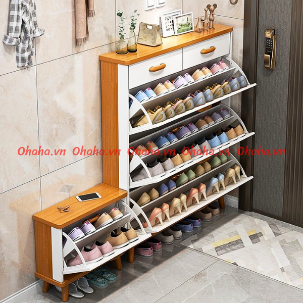 [ Freeship HCM] Tủ giày thông minh siêu mỏng cao cấp Ohaha - TGCC014