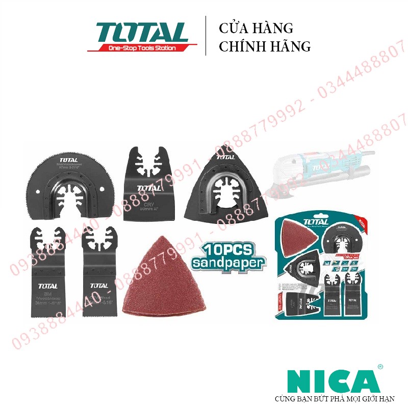 Bộ lưỡi máy cắt gọc đa năng TOTAL TAKTMT1502 15 chi tiết gia công tỉ mỉ, sắc bén dùng cho lắp ráp, xây dựng, sửa chữa