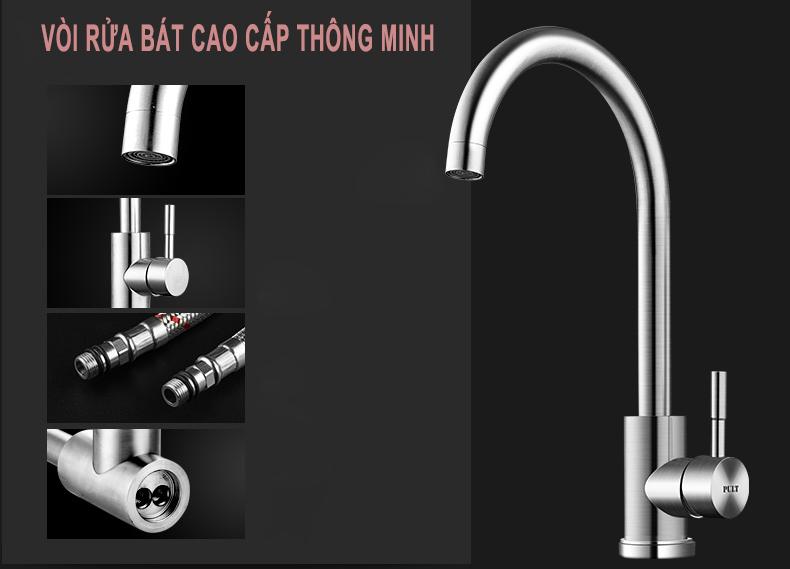 Bộ bồn rửa bát kim loại cao cấp đa năng PULT