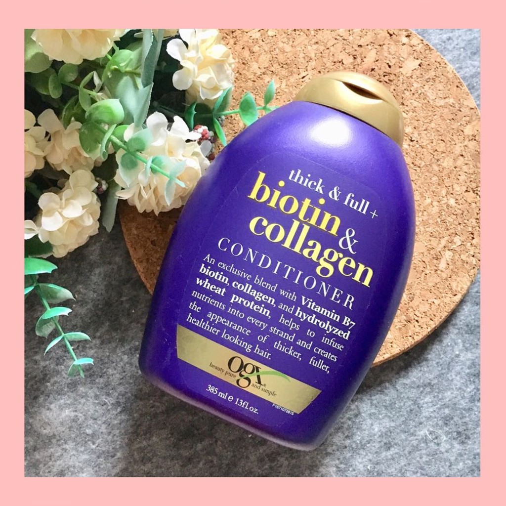 Dầu Xả Dưỡng Dày Tóc OGX Thick & Full + Biotin & Collagen Conditioner 385ml