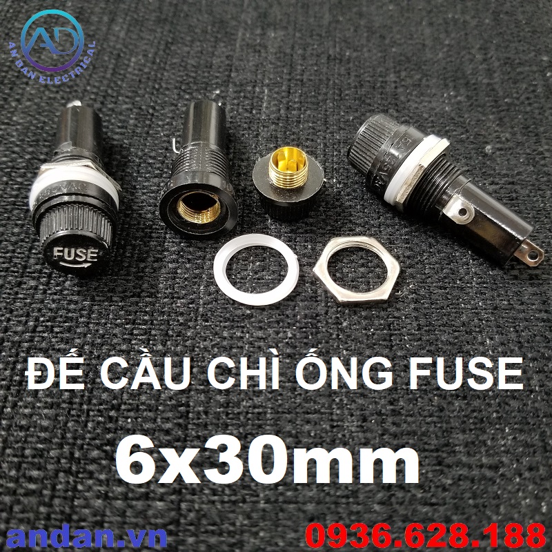 Đế cầu chì ống fuse kích thước 5x20mm 6x30mm, hộp cầu chì thủy tinh 5x20 6x30, hộp đựng cầu chì