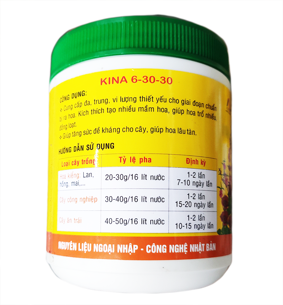 Phân bón Orchid 6-30-30 chuyên dành cho lan hủ 500g (kina 6-30-30)