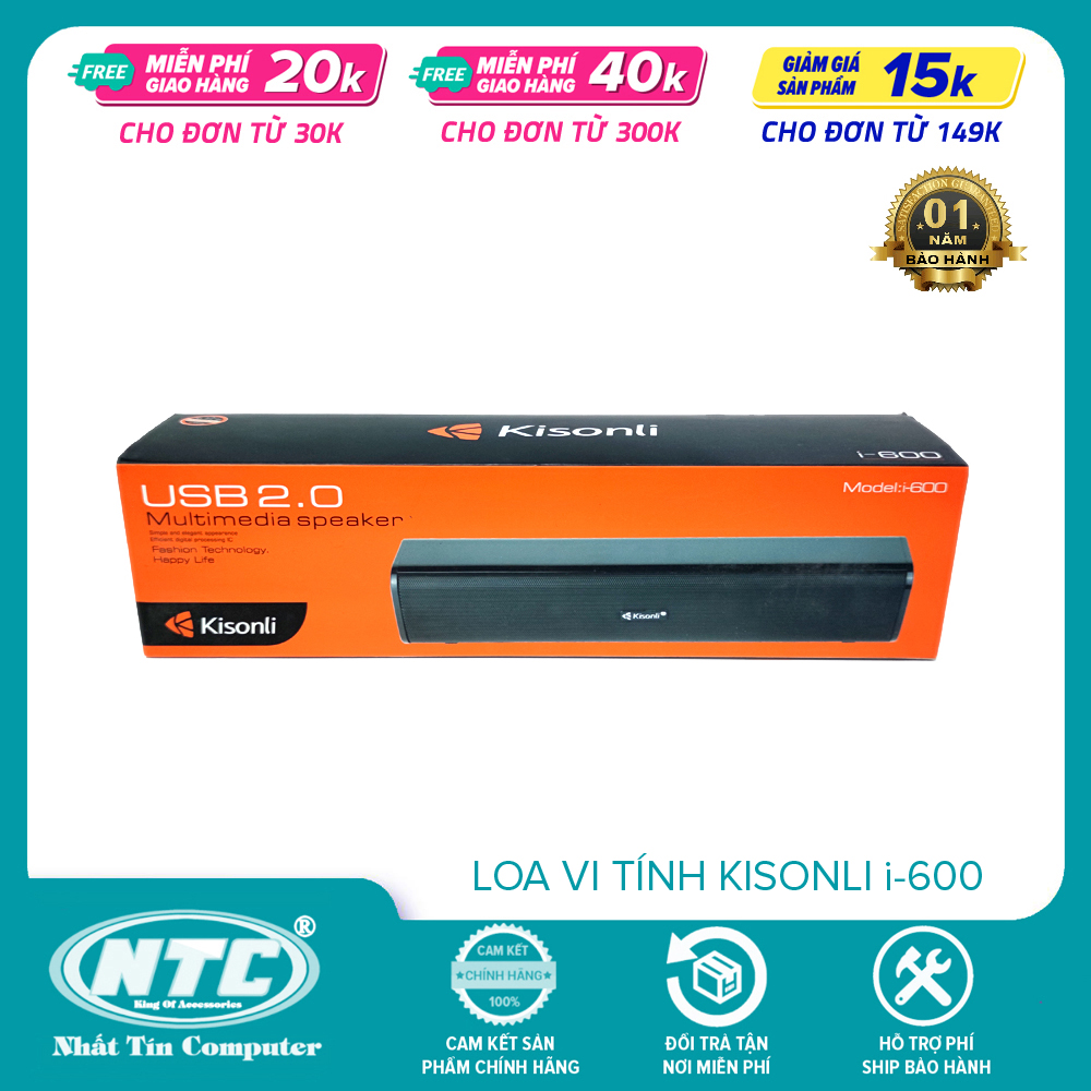 Loa váy tính Kisonli i-600 dạng thanh hiện đại (Nhiều màu)