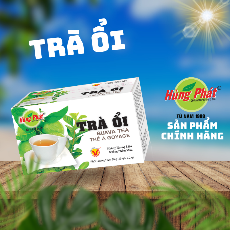 Trà Ổi Hộp 25 gói - Trà Hùng Phát