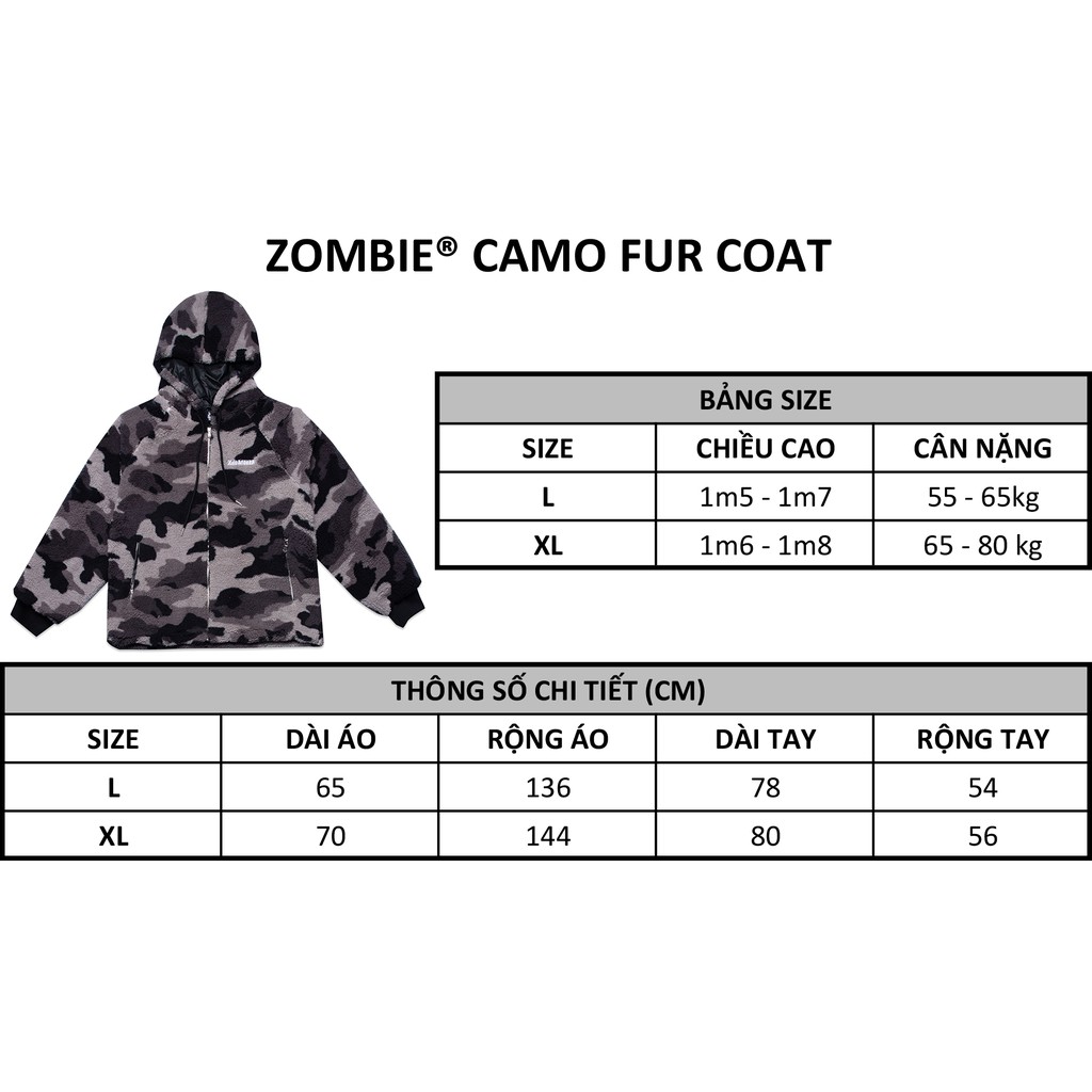 [HCM]ÁO KHOÁC ZOMBIE CAMO FUR COAT